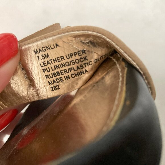 Steve Madden Magnlia black & tan nude leather high heels / shoes ankle straps - Picture 7 of 9